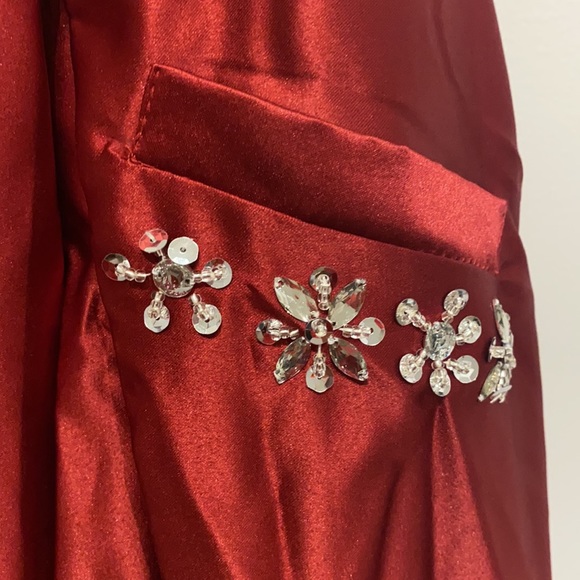 VNaix Rose Red V Neck Formal Maxi Dress Size 14 NWOT - Picture 3 of 6
